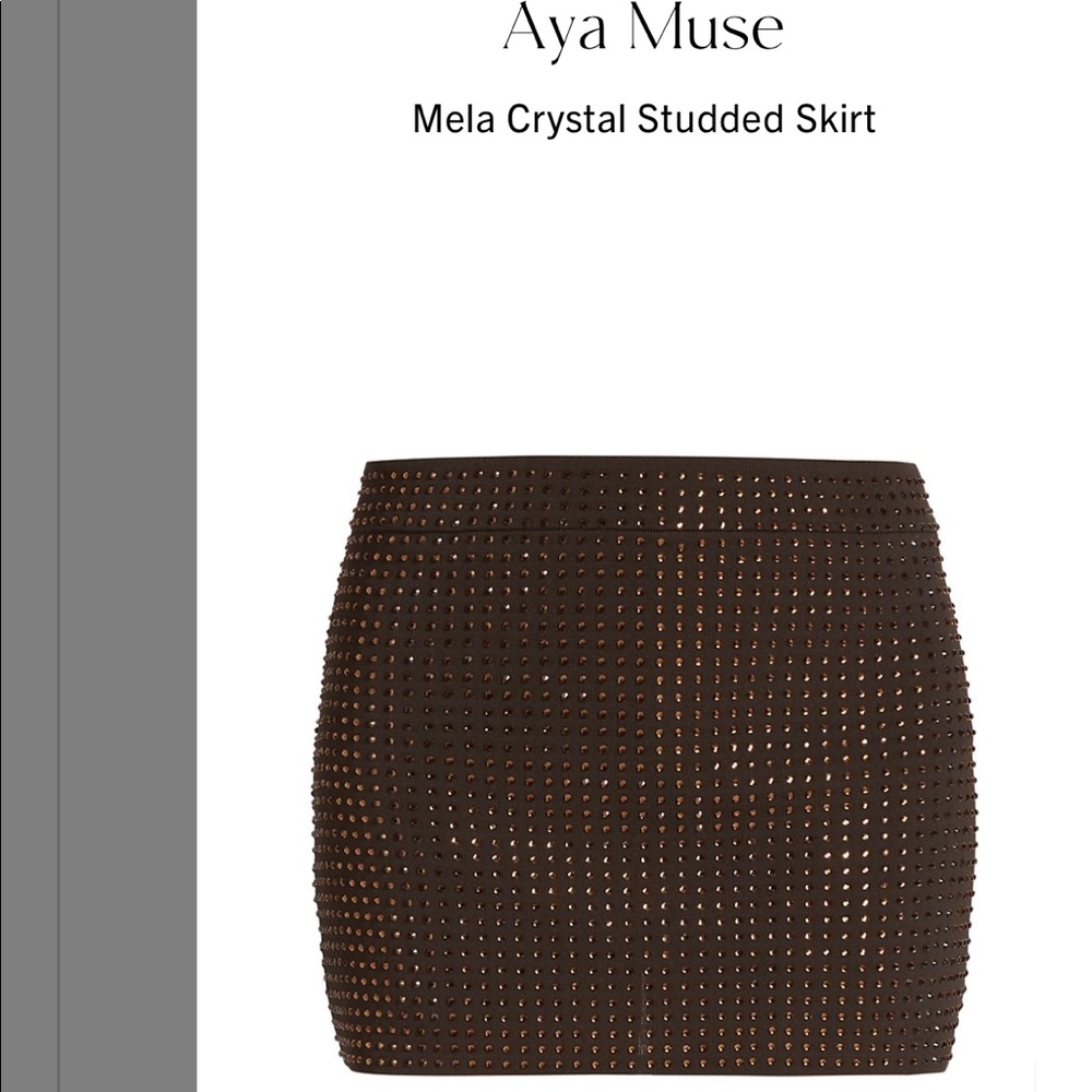 SOLD Aya muse brown crystal skirt size xs new w/o tag